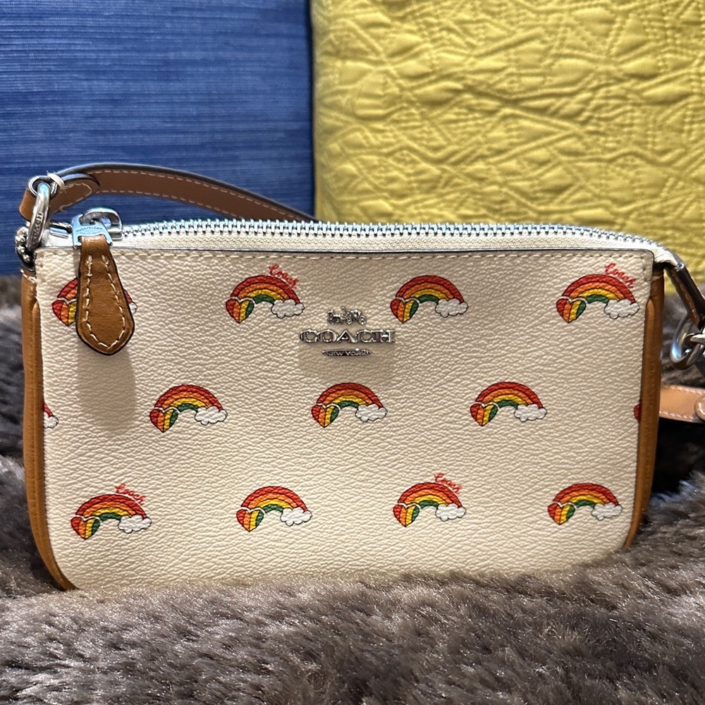 Coach Nolita 19 Rainbow Print Wristlet